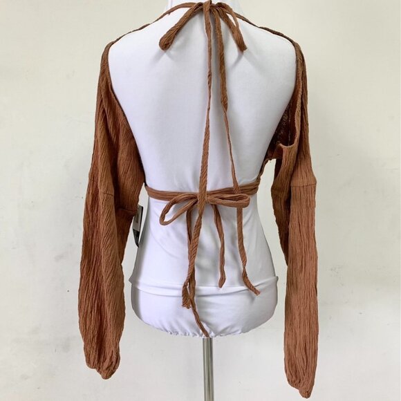 Savannah Marrow Sunnie Brown 100% Organic Cotton Handwoven Crop Top Size XS - Picture 11 of 15